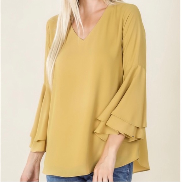 💼 Lavender Relaxed Flounced Sleeve Blouse - Picture 6 of 8